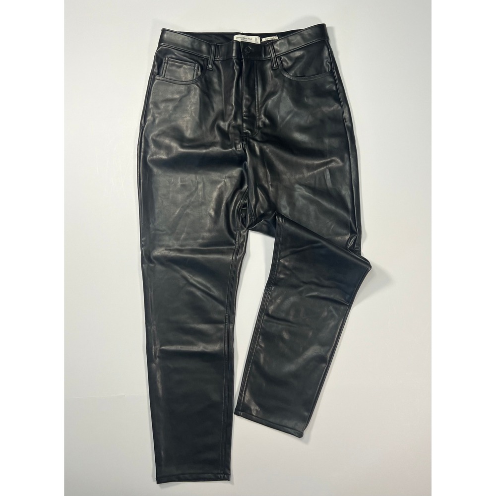Abercrombie & Fitch Vegan Leather Pants Womens 31/12 Black Skinny High Rise NWT